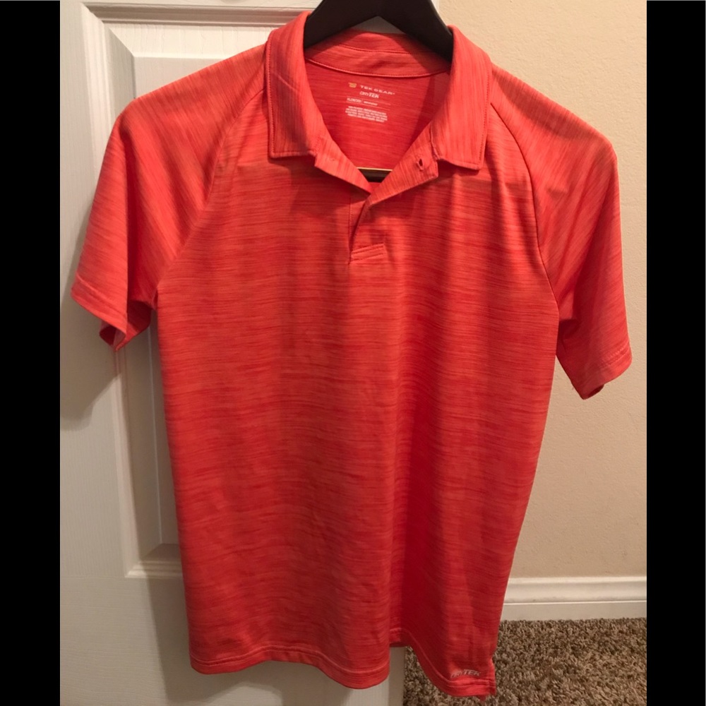 Boys Tek Gear Collared Orange Polo Shirt XL 18/20
